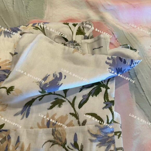 Reformation Frankie Linen Dress - Serenity - Picture 9 of 14